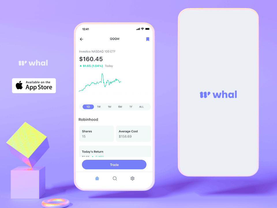 Whal fintech app website — intelligent investing tools for retail investors, designed by Racine Davis