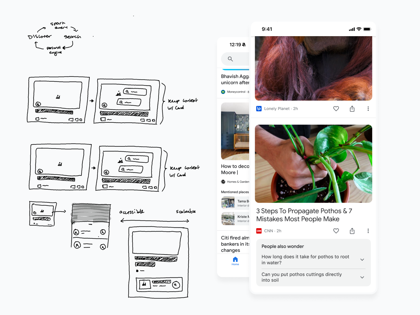 Google Discover and Search shopping experience designed by Racine Davis
