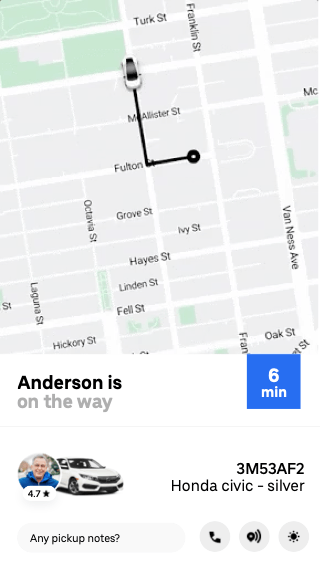 Uber rider safety toolkit interaction on iPhone